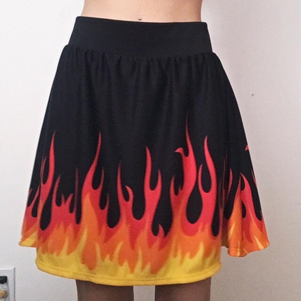 SOLD Flame skater skirt